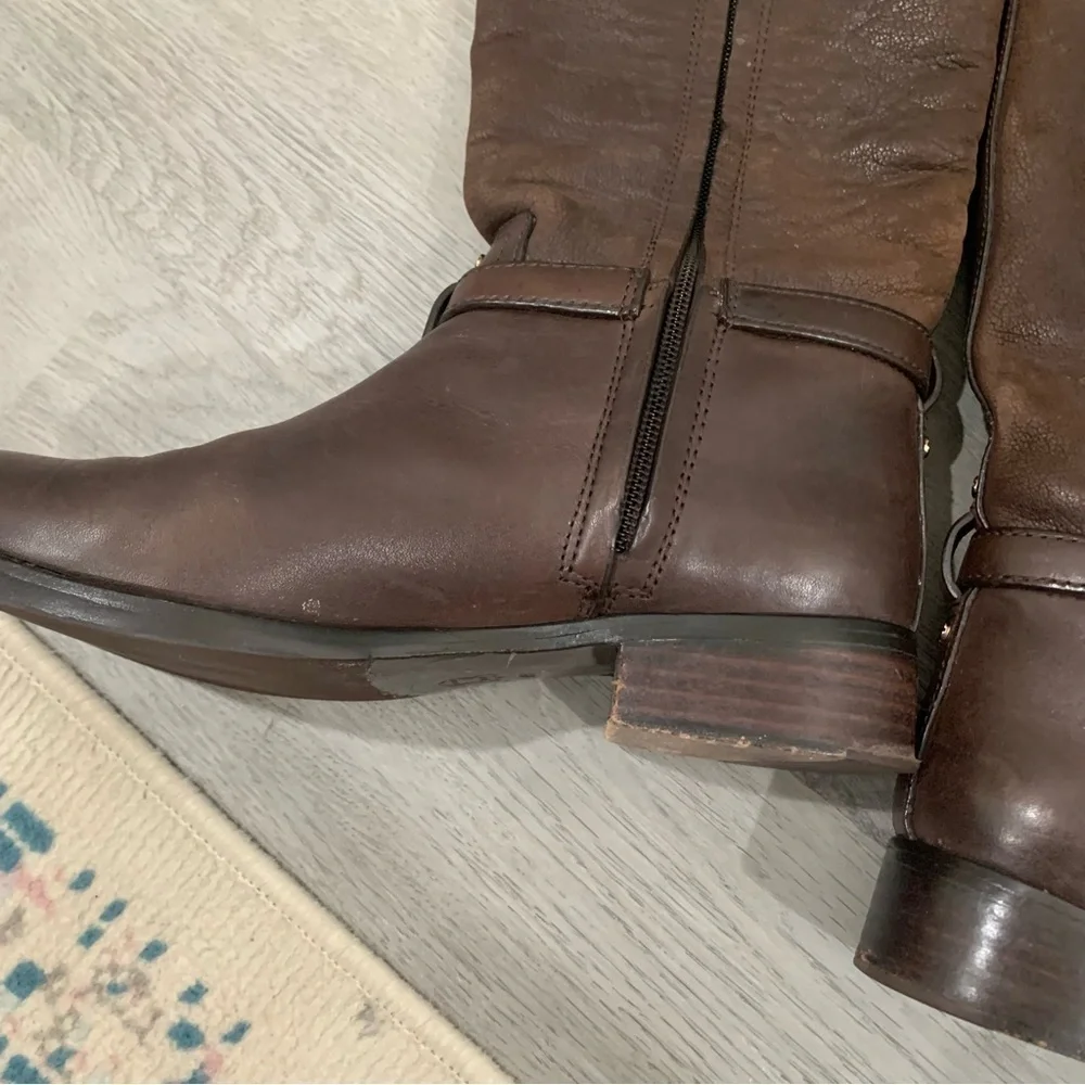 Tory Burch Boots Simone Riding Boots Knee High in Chocolate Brown